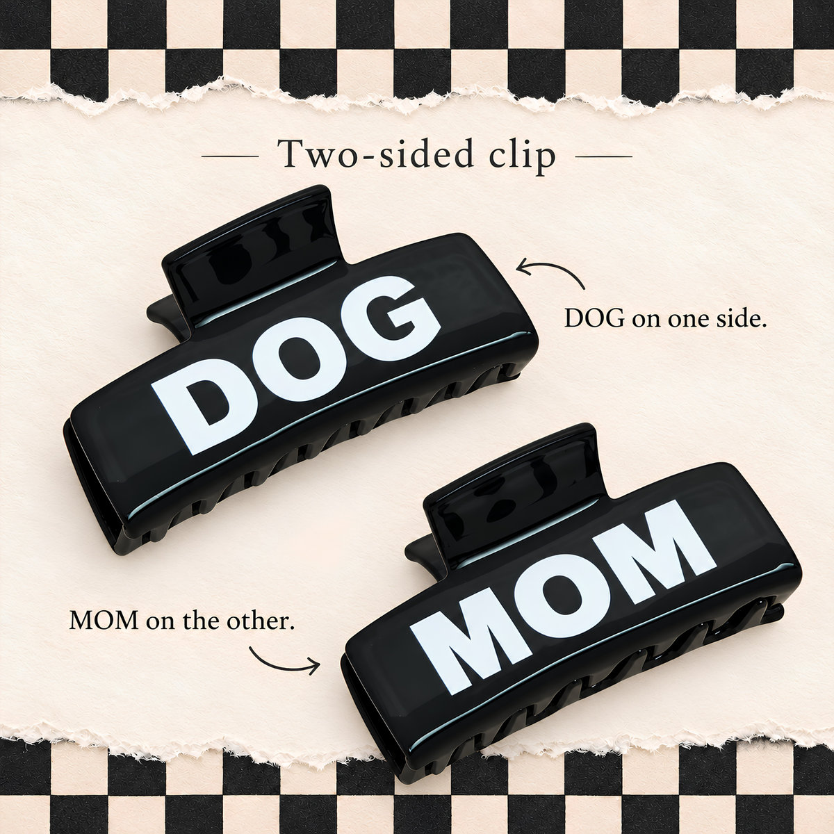 Double-Sided Black Cat Mom & Dog Mom with Gift Packaging