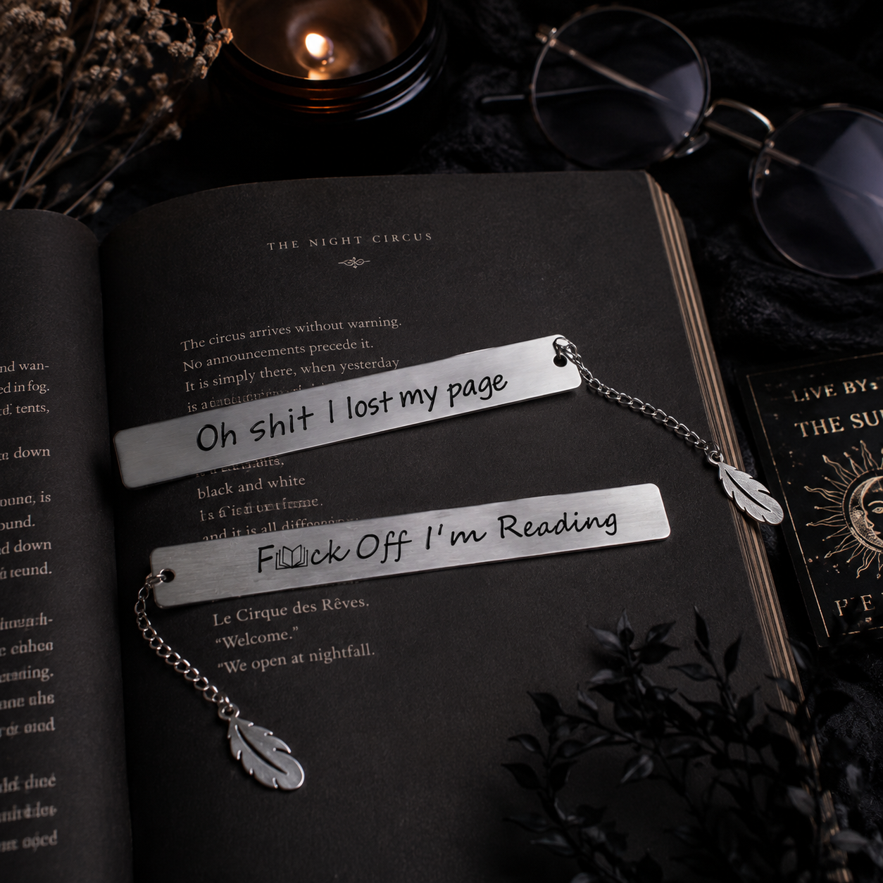Funny Metal Bookmark Set + 2 Free Tarot Bookmarks