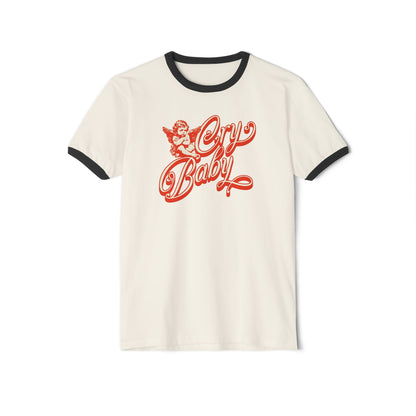 Cry Baby Angel Ringer Tee Vintage Inspired Design