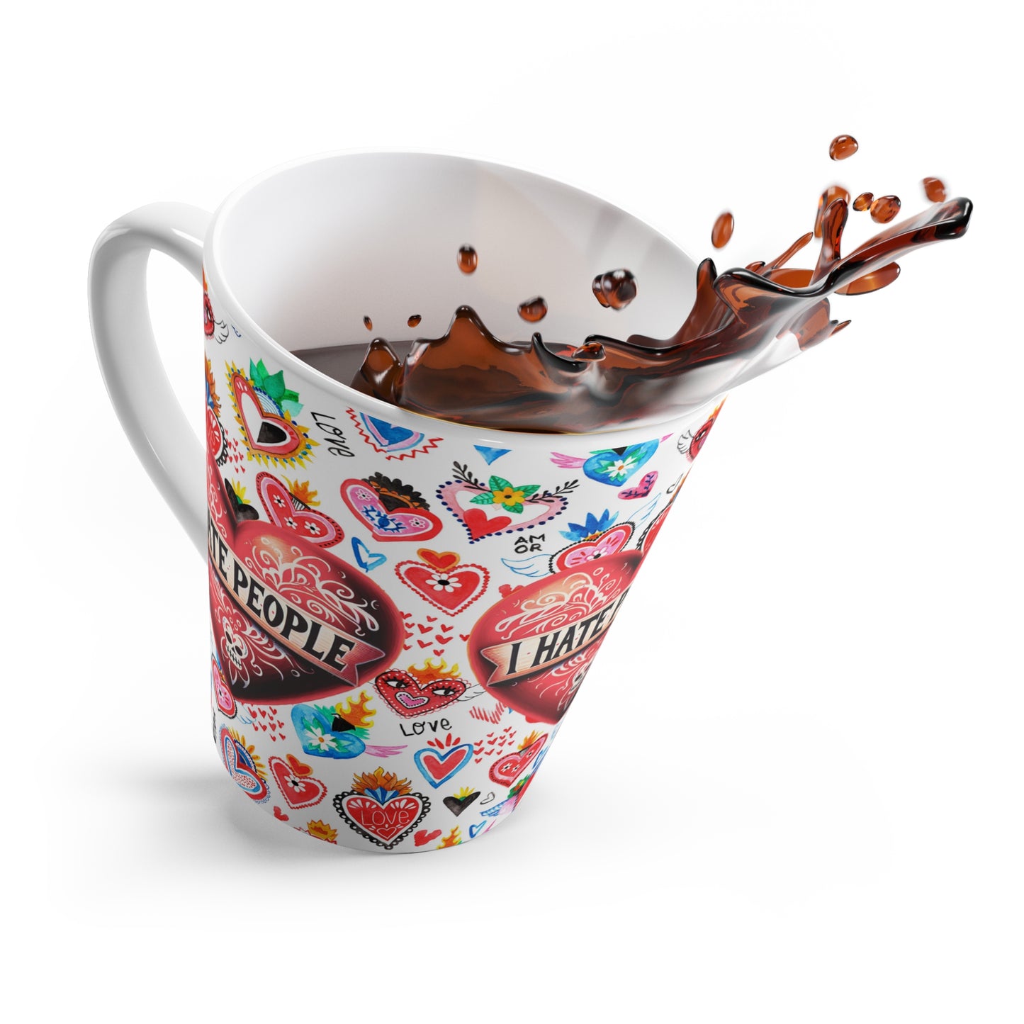 I Hate People Sacred Heart Latte 12 oz Ceramic Mug