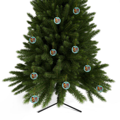 Funny Christmas Ornament – “I Have Zero Fucks to Give” Drummer Chicken Holiday Decor