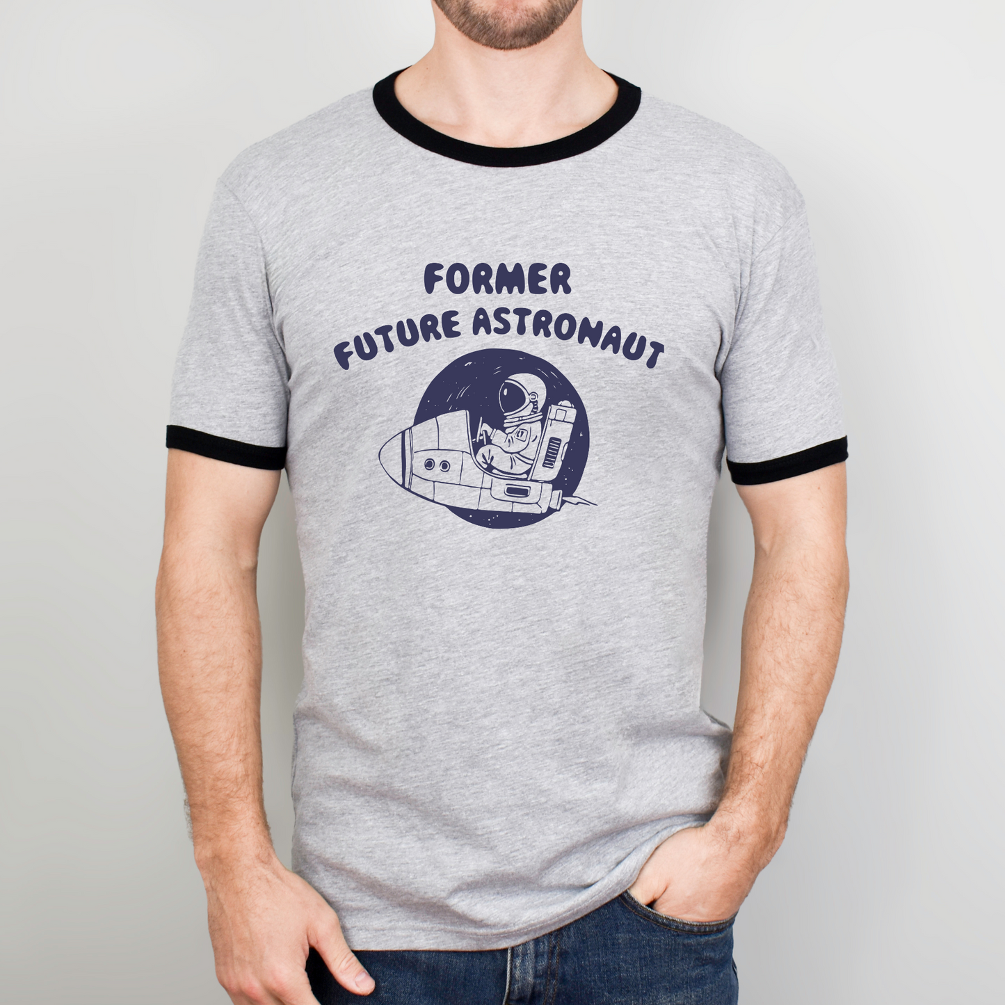 Former Future Astronaut Unisex Ringer T-Shirt - 4 Colors | Retro Space Design