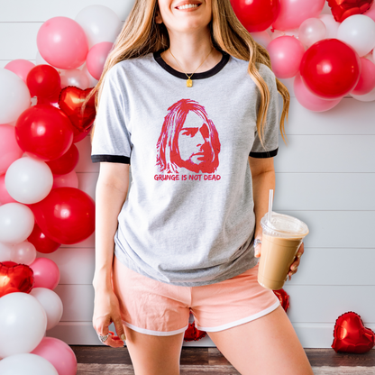 Grunge Is Not Dead - Kurt Cobain Ringer Tee | Retro Rock Style