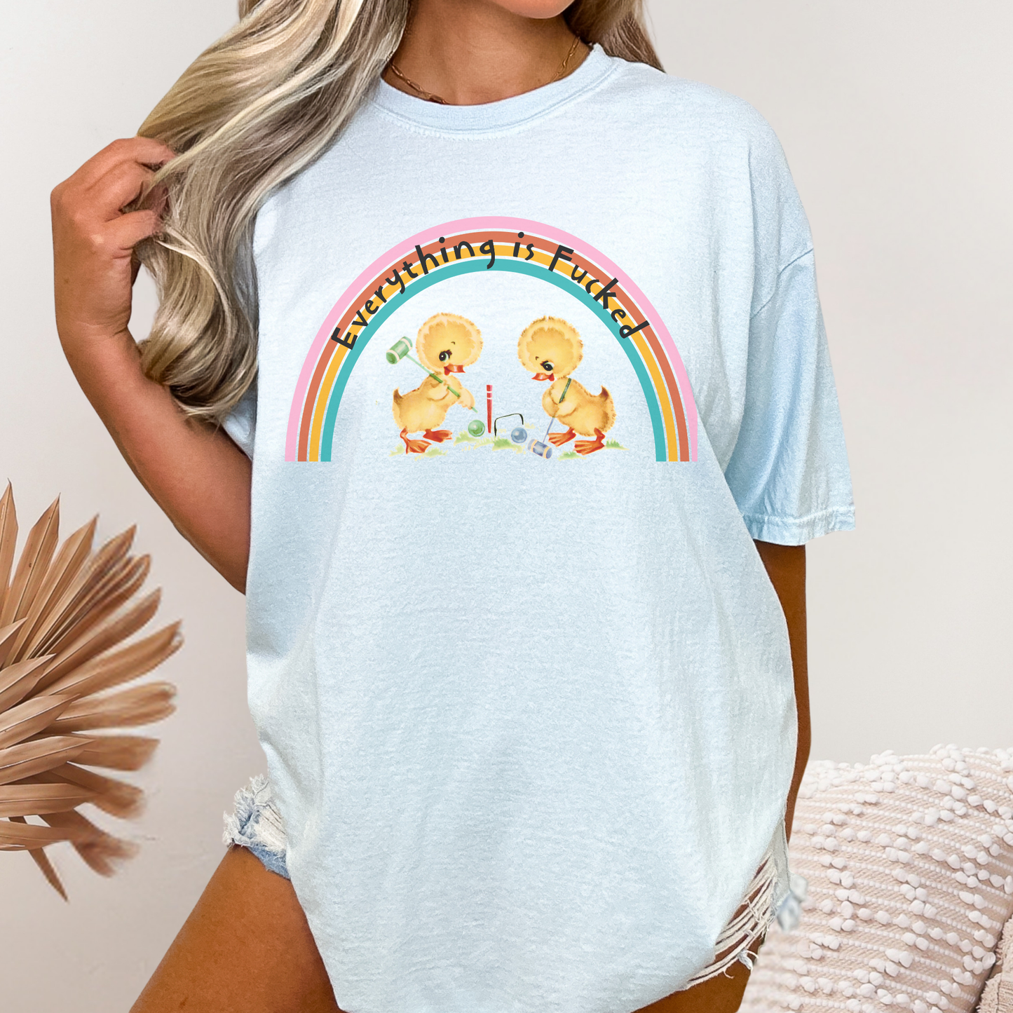 Everything is F*cked Retro Duck T-Shirt | Funny Vintage Comfort Colors Unisex Tee