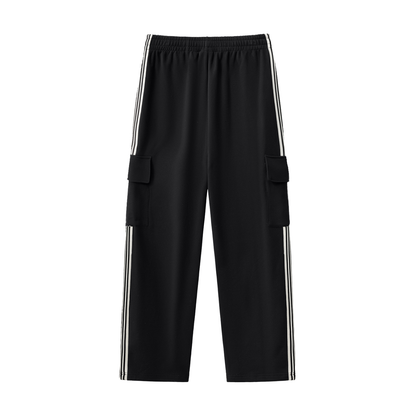 Cute But Deadly Unisex Cargo Track Pants Side Stripe Straight-Leg