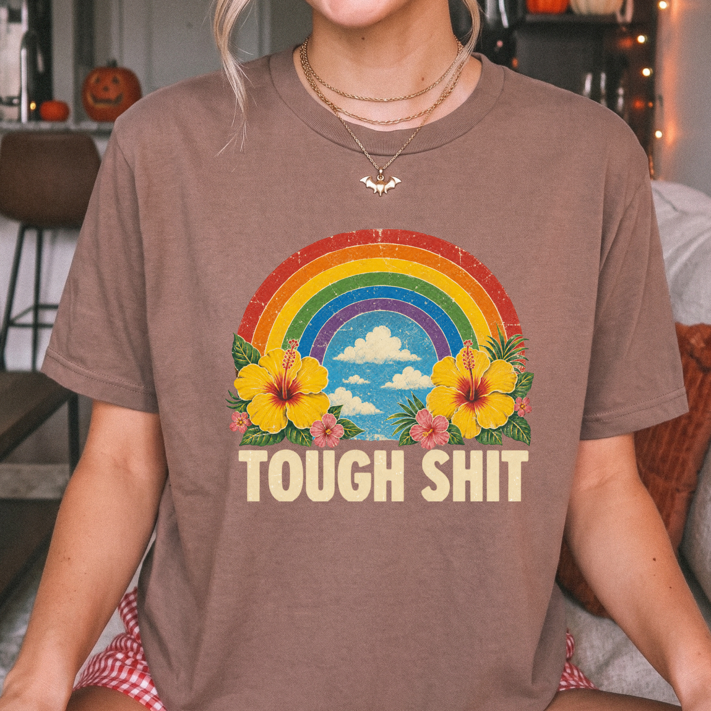 Tough Luck Rainbow Shirt Retro Graphic Comfort Colors 1717 T-Shirt