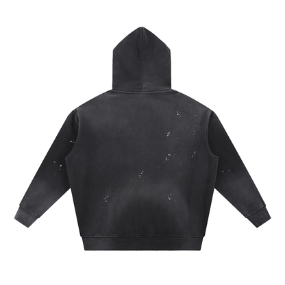 Here We Go Again Vintage Washed Frayed Fleece Unisex Hoodie