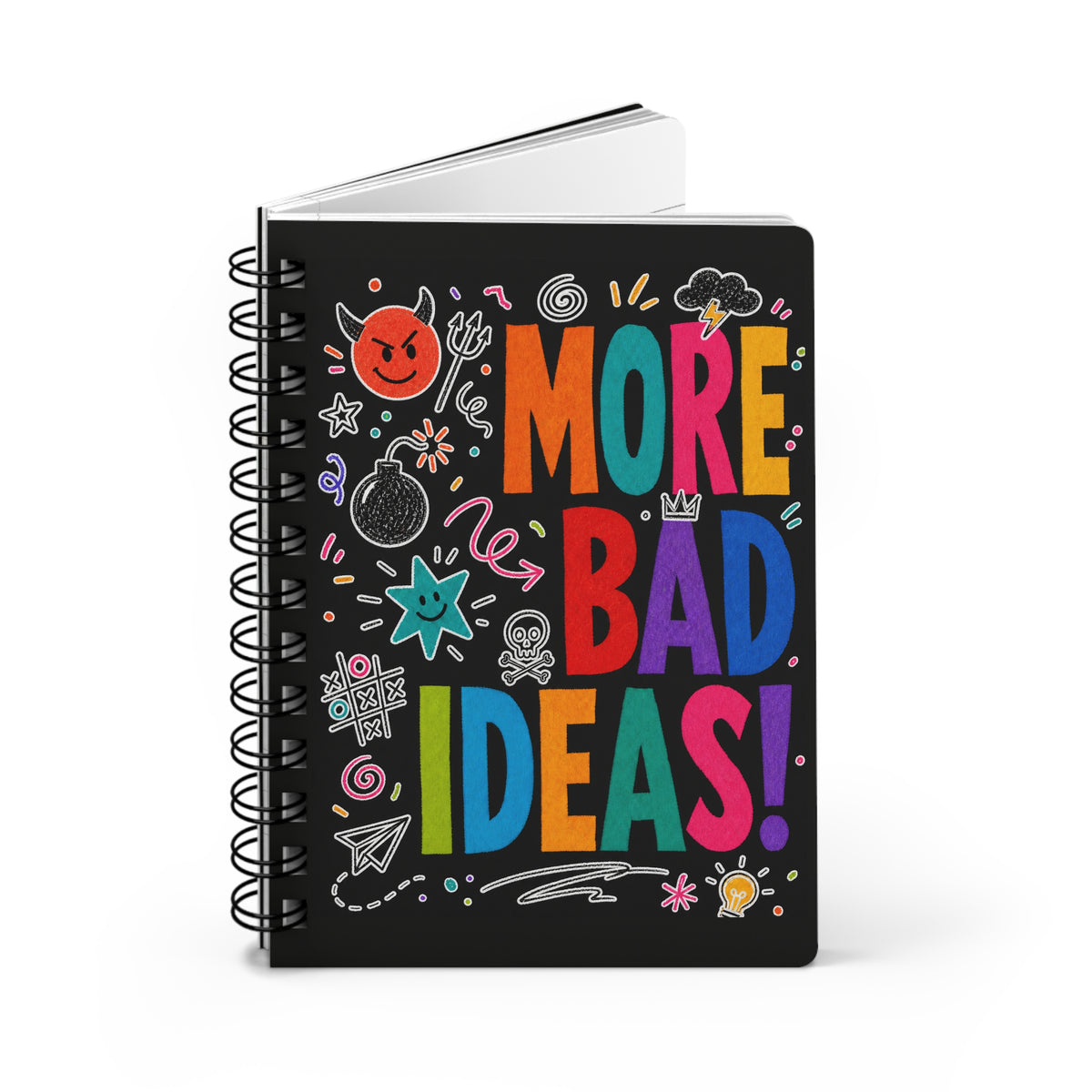 Personalized More Bad Ideas Black Spiral Bound Journal