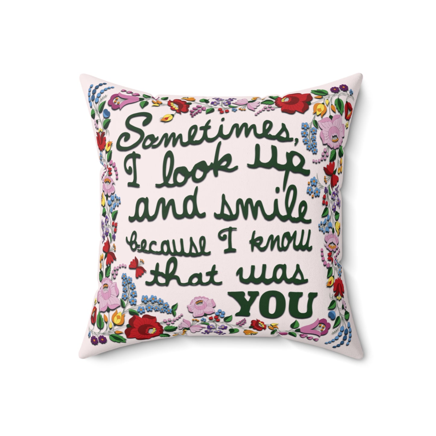 Smile & Remember Spun Polyester Grief Pillow | Comforting Cushion for Fond Reflections available in 4 sizes