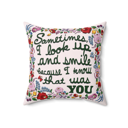 Smile & Remember Spun Polyester Grief Pillow | Comforting Cushion for Fond Reflections available in 4 sizes