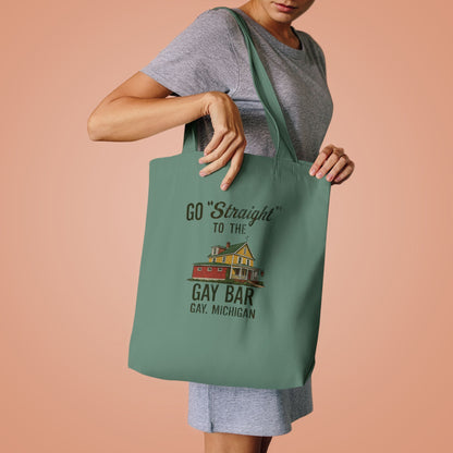 Go Straight to the Gay Bar Tote Bag | Gay, Michigan Vintage Canvas Bag | Funny LGBTQ+ Market Tote