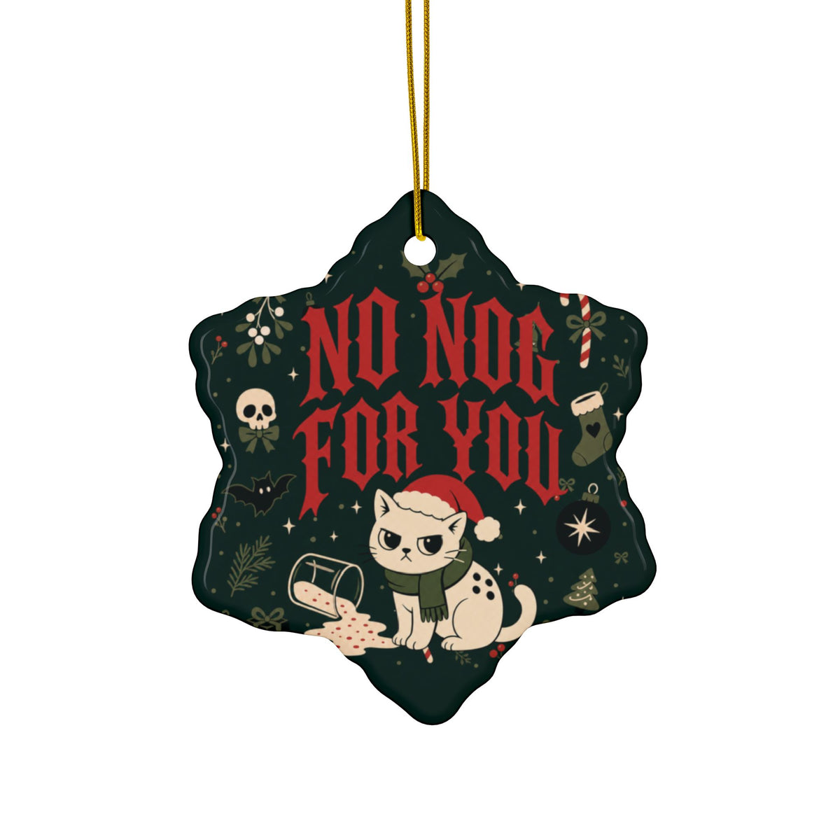 No Nog for You Grumpy Cat Christmas Ornament