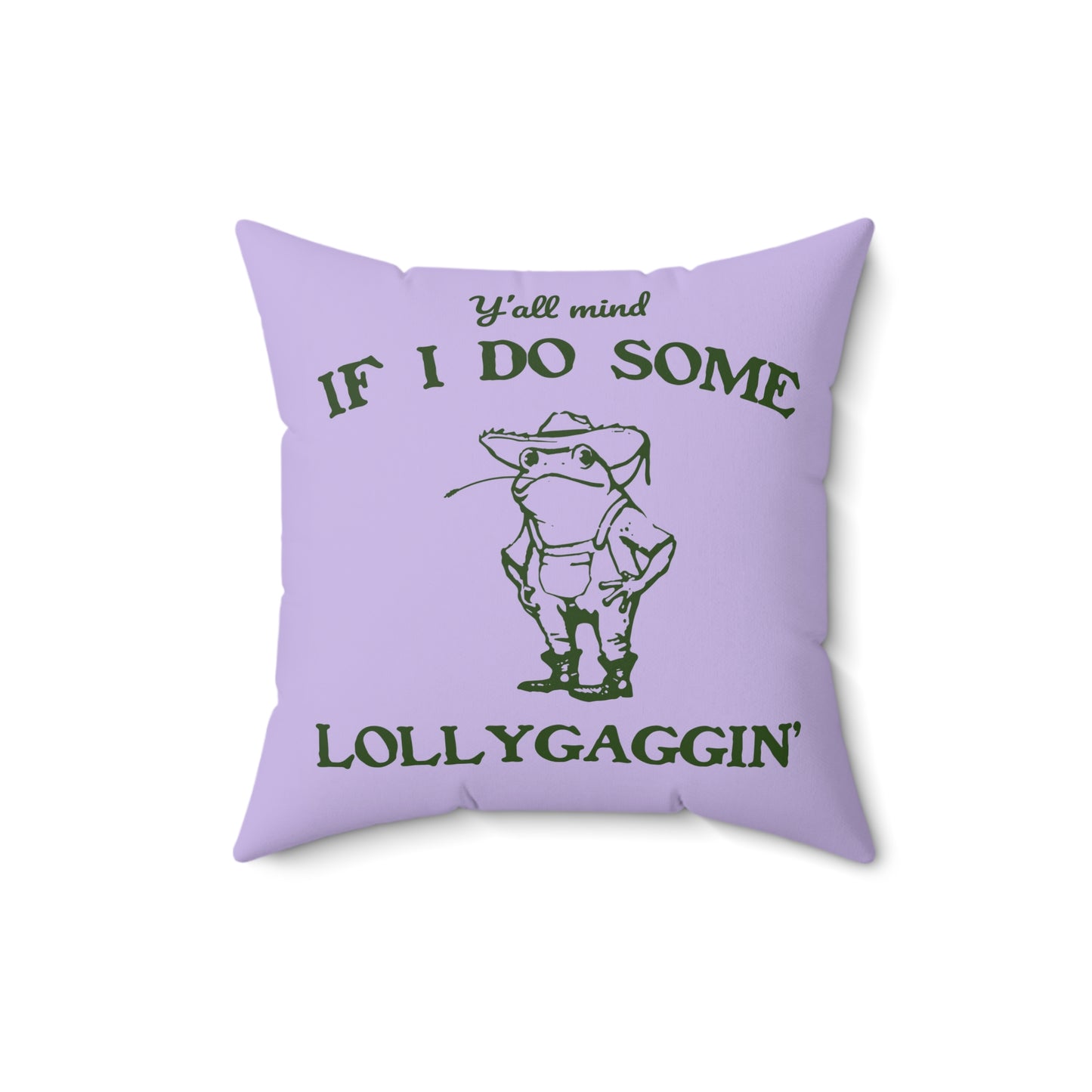 Housewarming Lollygagging Cowboy Frog Throw Pillow - Four Sizes