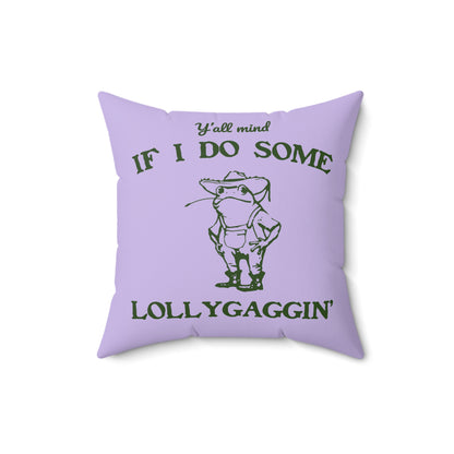 Housewarming Lollygagging Cowboy Frog Throw Pillow - Four Sizes