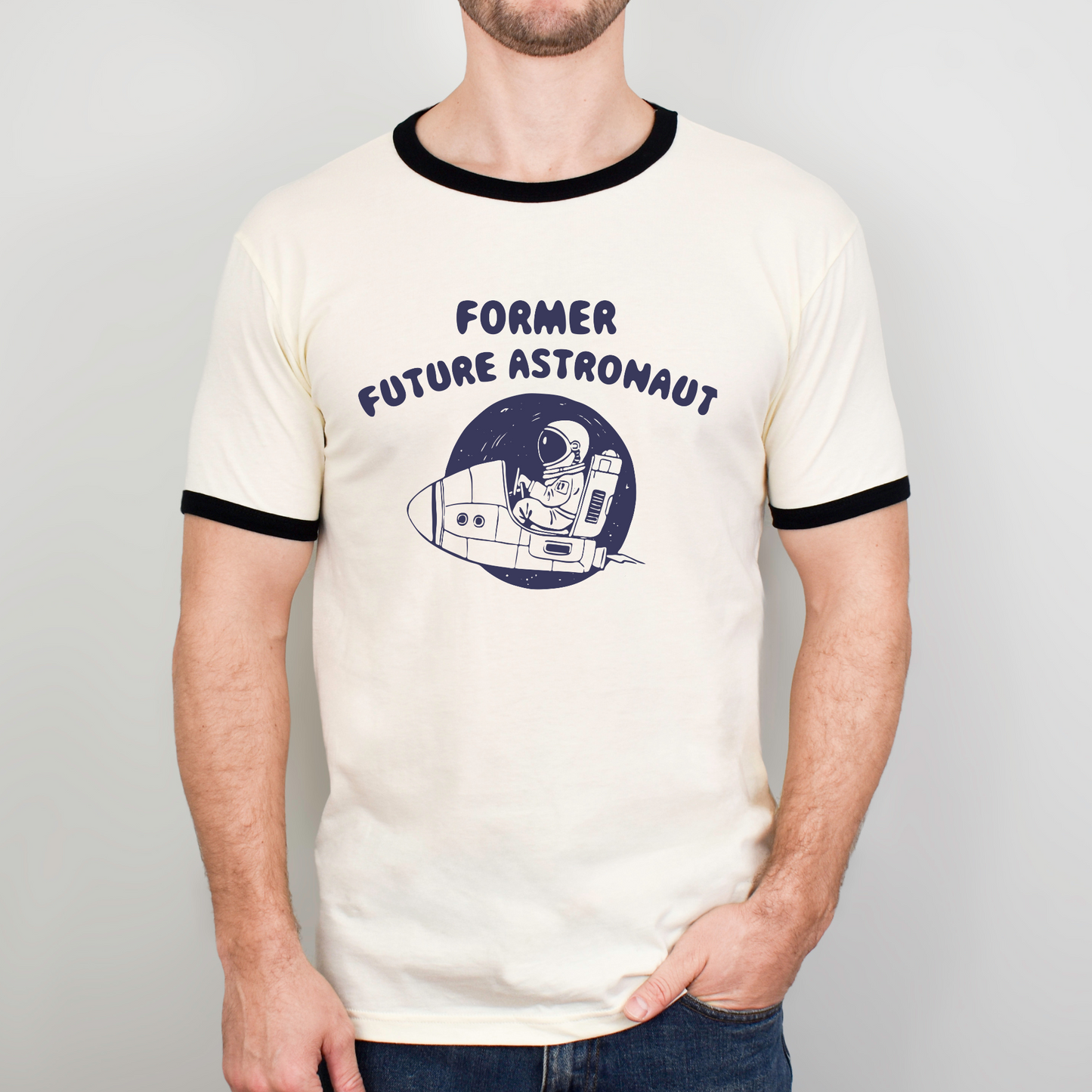 Former Future Astronaut Unisex Ringer T-Shirt - 4 Colors | Retro Space Design