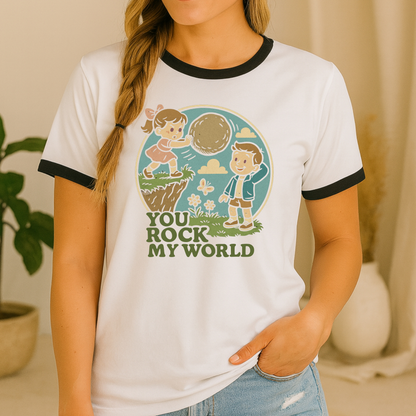You Rock My World Funny Retro Ringer T-Shirt – Unisex Next Level Tee