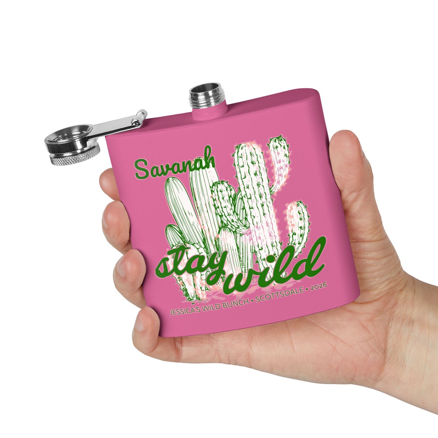 Personalized Stay Wild Stainless Steel Flask 6oz