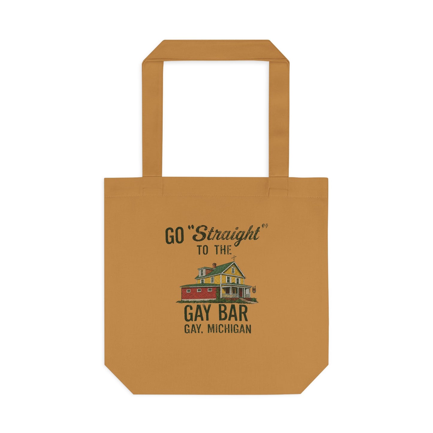 Go Straight to the Gay Bar Tote Bag | Gay, Michigan Vintage Canvas Bag | Funny LGBTQ+ Market Tote