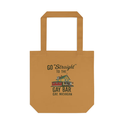 Go Straight to the Gay Bar Tote Bag | Gay, Michigan Vintage Canvas Bag | Funny LGBTQ+ Market Tote