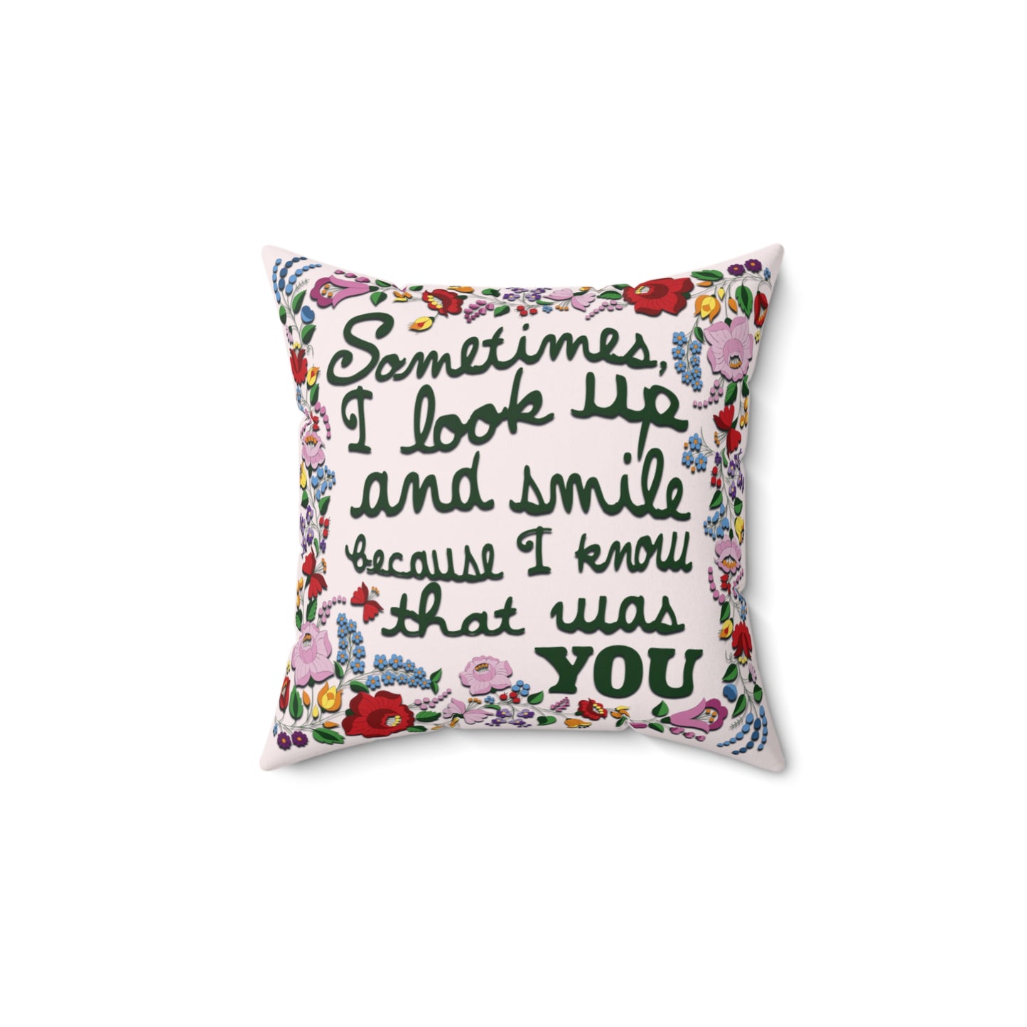 Smile & Remember Spun Polyester Grief Pillow | Comforting Cushion for Fond Reflections available in 4 sizes