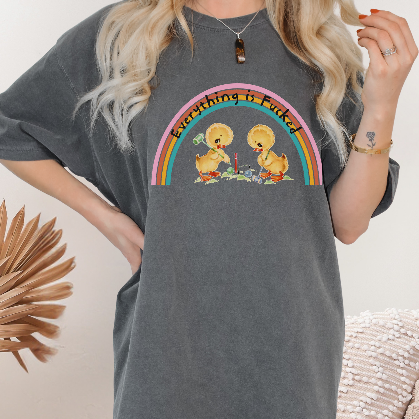 Everything is F*cked Retro Duck T-Shirt | Funny Vintage Comfort Colors Unisex Tee