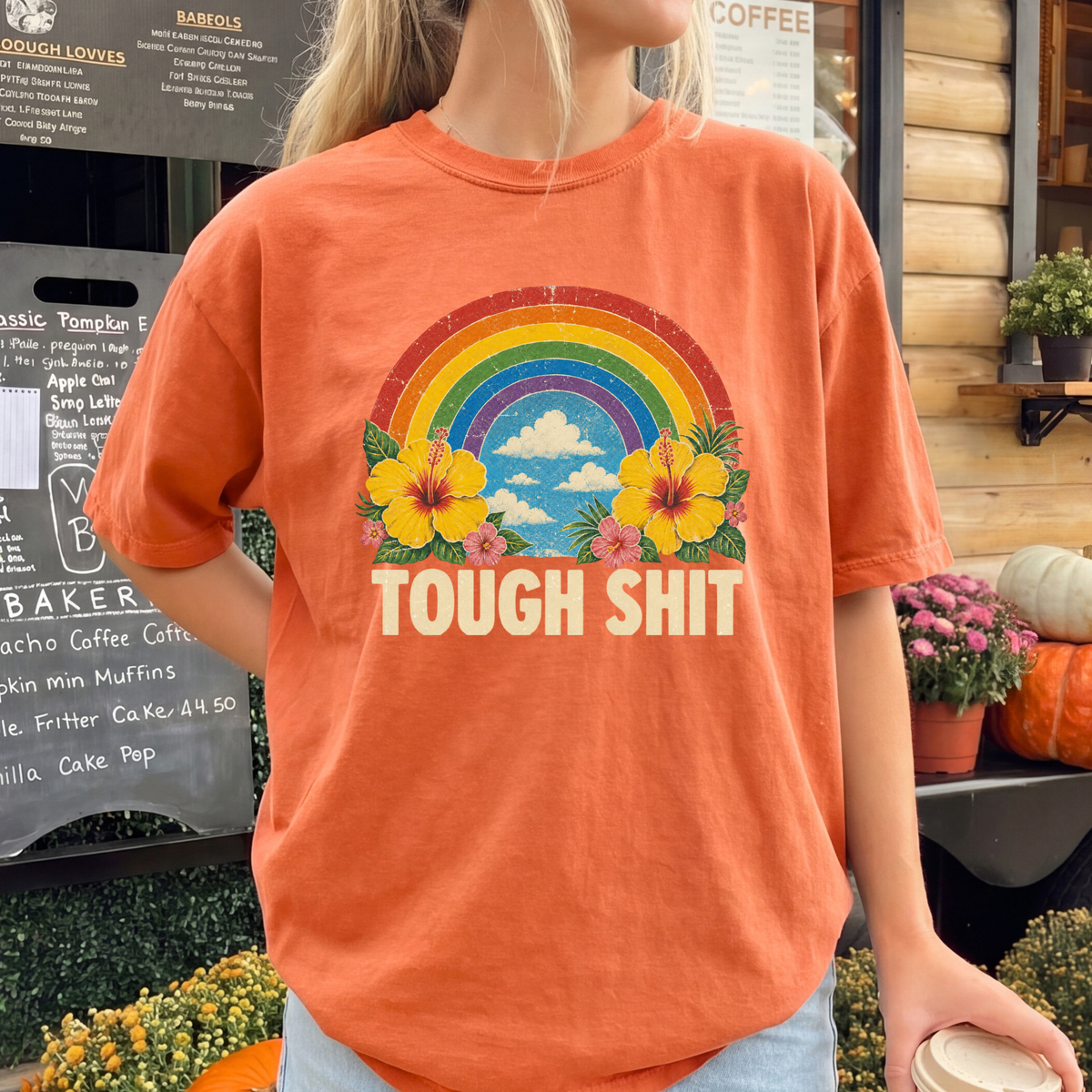 Tough Luck Rainbow Shirt Retro Graphic Comfort Colors 1717 T-Shirt