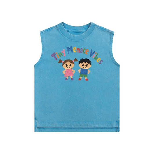 Tiny Menace Vibes Snow Washed Kids' Tank Top