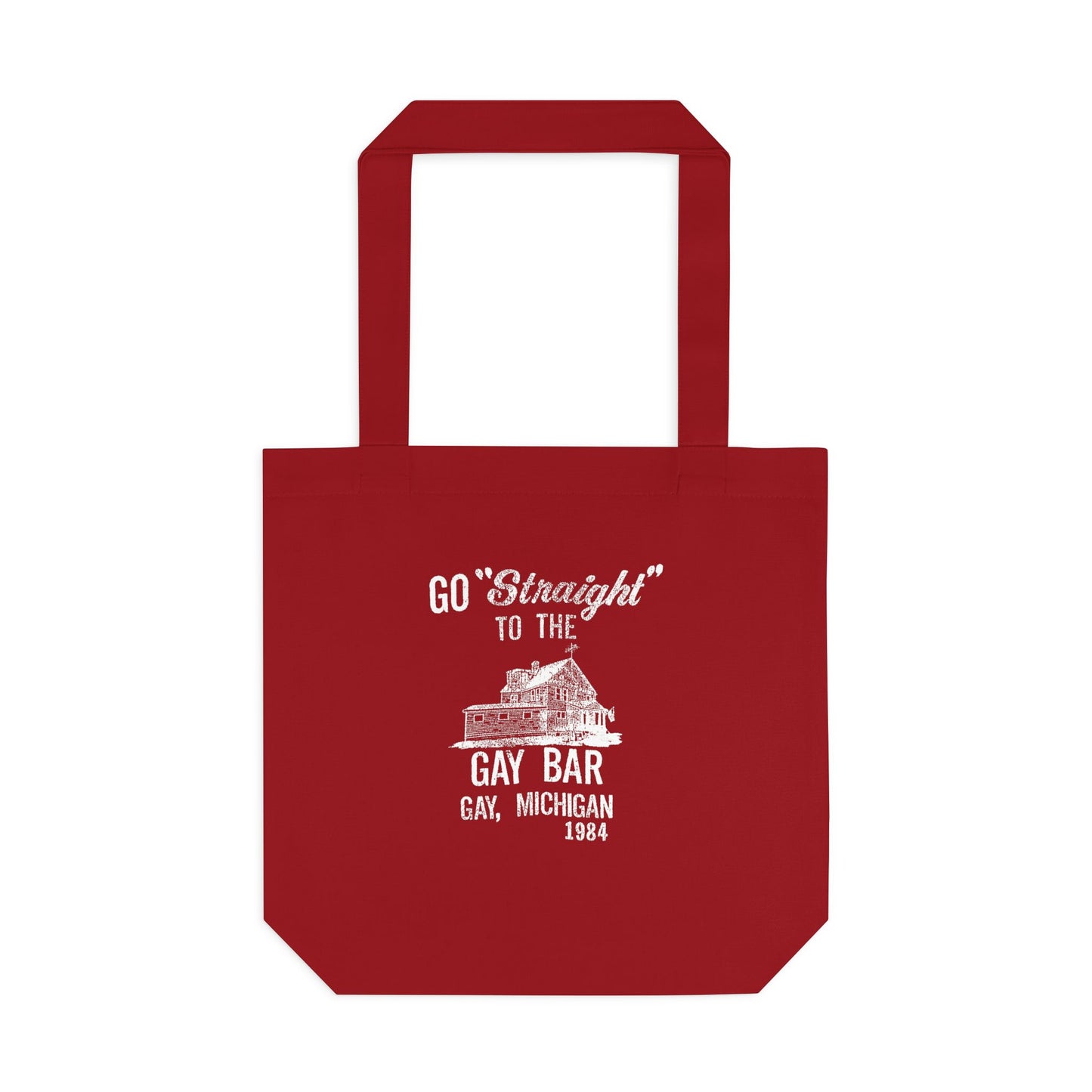Go Straight to the Gay Bar Tote Bag | Gay, Michigan Vintage Canvas Bag | Funny LGBTQ+ Market Tote