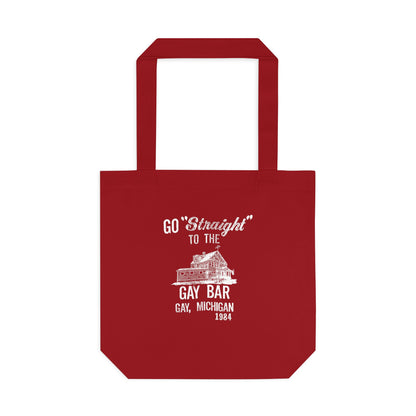 Go Straight to the Gay Bar Tote Bag | Gay, Michigan Vintage Canvas Bag | Funny LGBTQ+ Market Tote