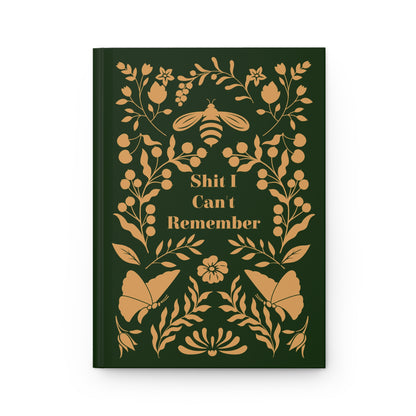 Daily Reminder Hardcover Journal Matte-Dark Green and Gold