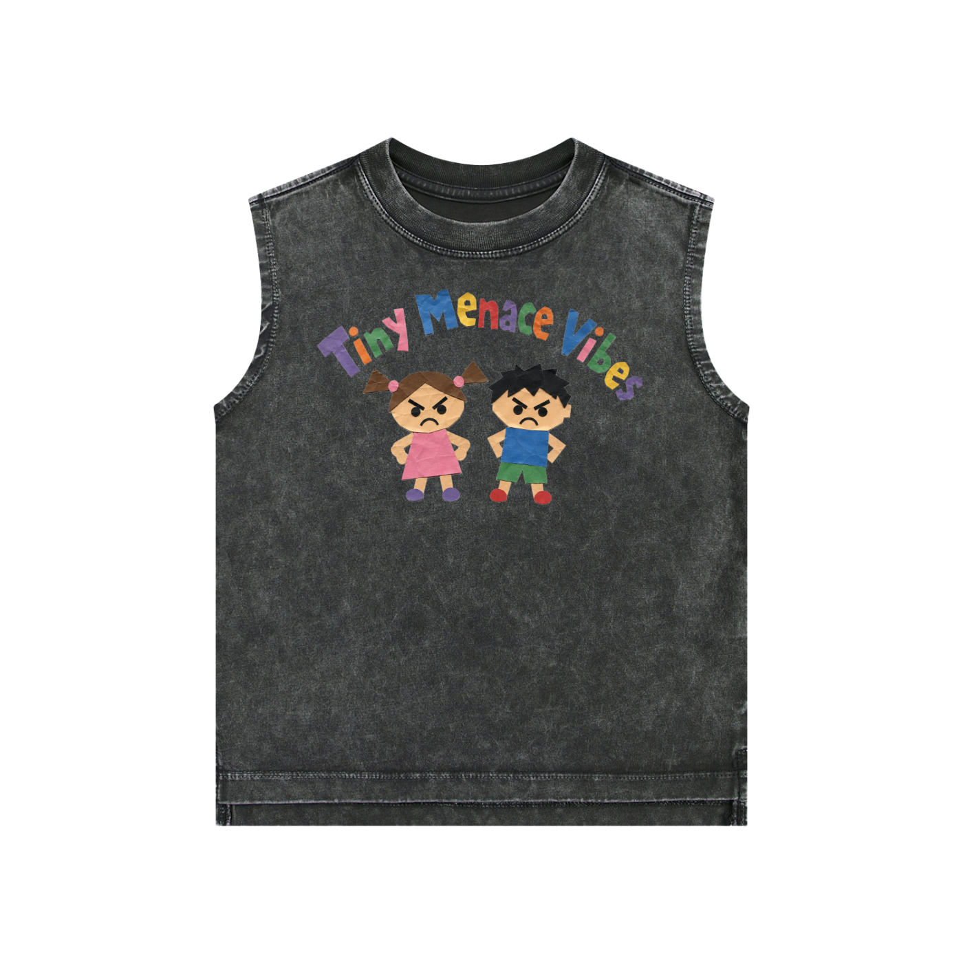 Tiny Menace Vibes Snow Washed Kids' Tank Top