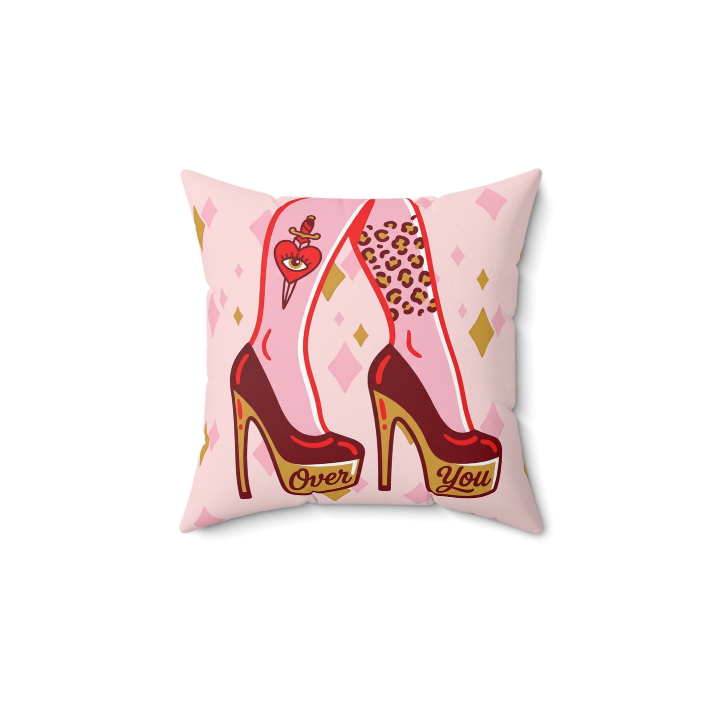 Over You Retro High Heel Throw Pillow