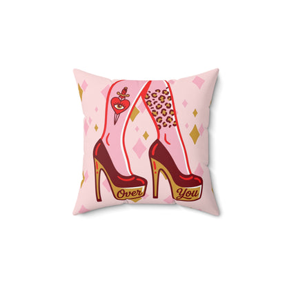Over You Retro High Heel Throw Pillow