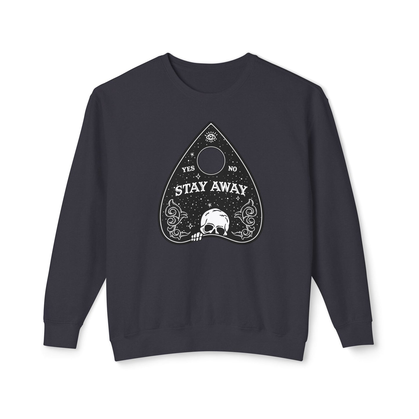 Stay Away Ouija Planchette Comfort Colors Lightweight Unisex Sweatshirt - Perfect for Cool Fall Nights
