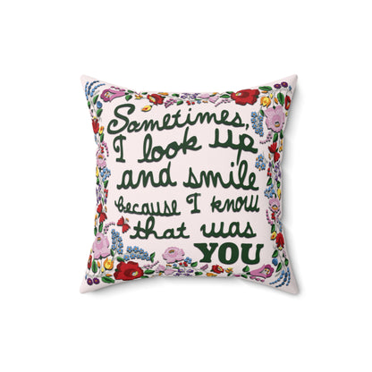 Smile & Remember Spun Polyester Grief Pillow | Comforting Cushion for Fond Reflections available in 4 sizes
