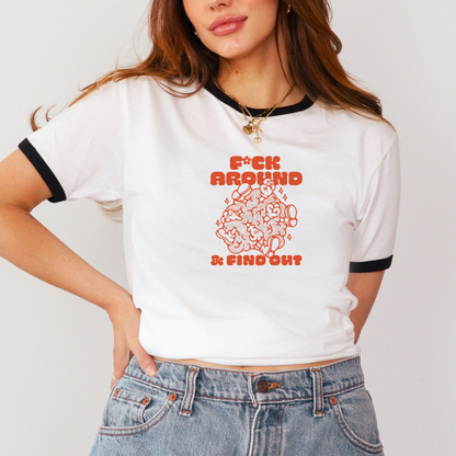 Funny 'F*ck Around & Find Out' Ringer T-Shirt - Unisex Tee