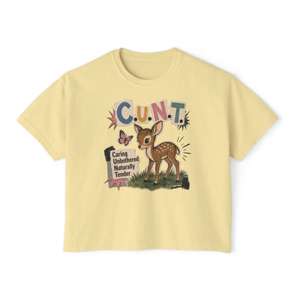 CUNT Deer Shirt Womens Oversized Boxy Comfort Colors 3023CL