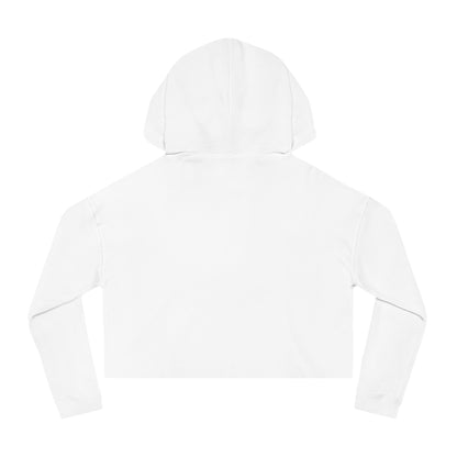 Retro Tattoo Classic Red Lips, Silence Please Women’s Cropped Hooded Sweatshirt