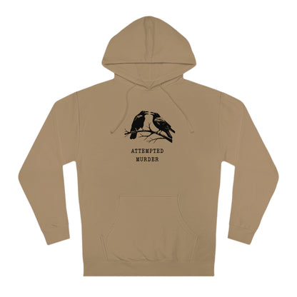 Attempted Murder Raven Vintage Gothic Unisex Hooded Sweatshirt | Cozy Cotton Fleece, Medium-Heavy Fabric