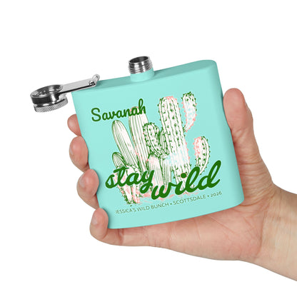 Personalized Stay Wild Stainless Steel Flask 6oz