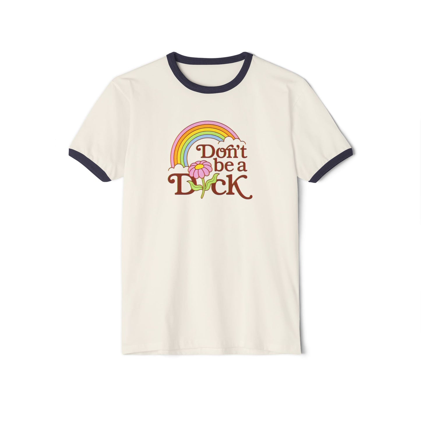 Retro Flower Don't Be a Dick Ringer T-Shirt