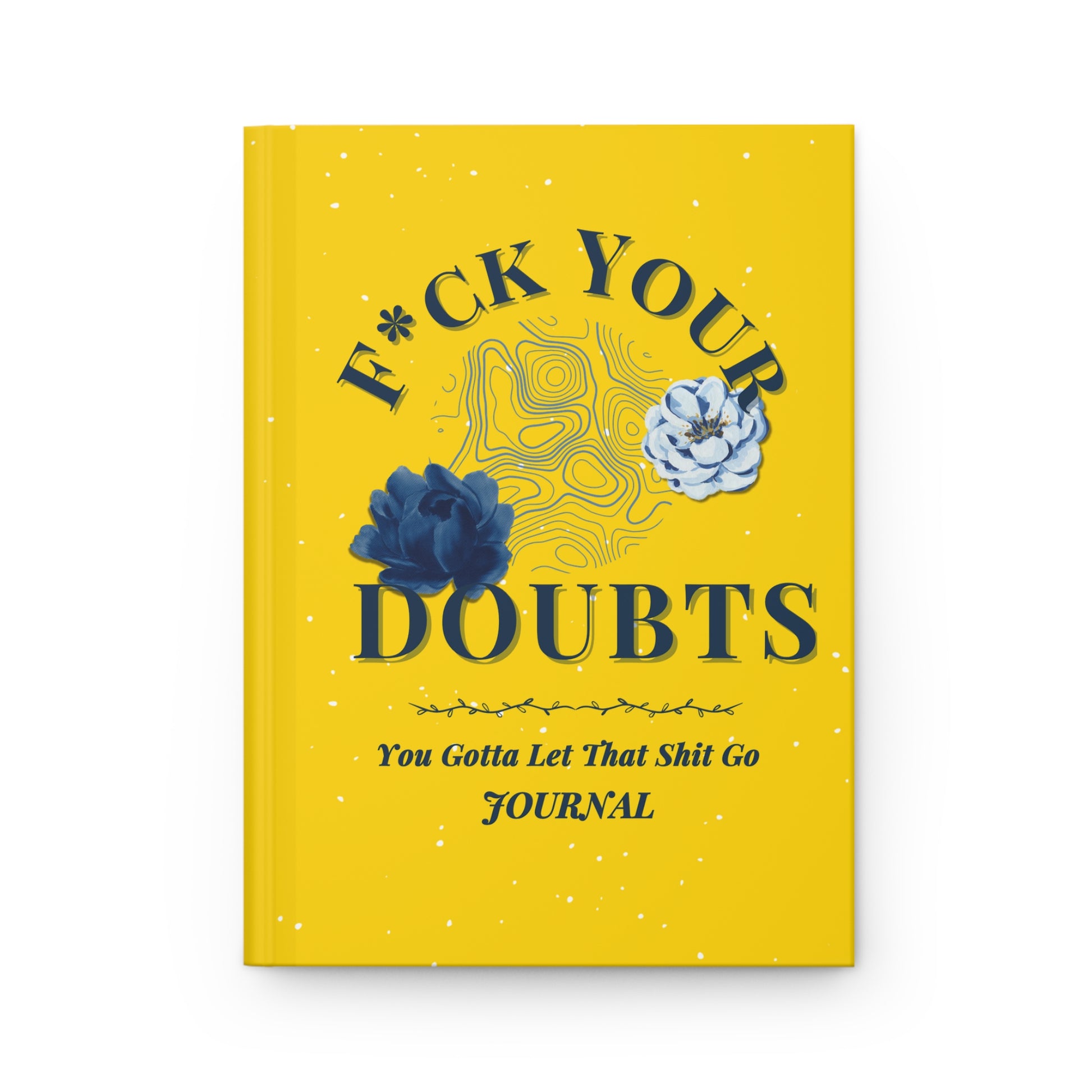 bright yellow and blue hardcover journal,