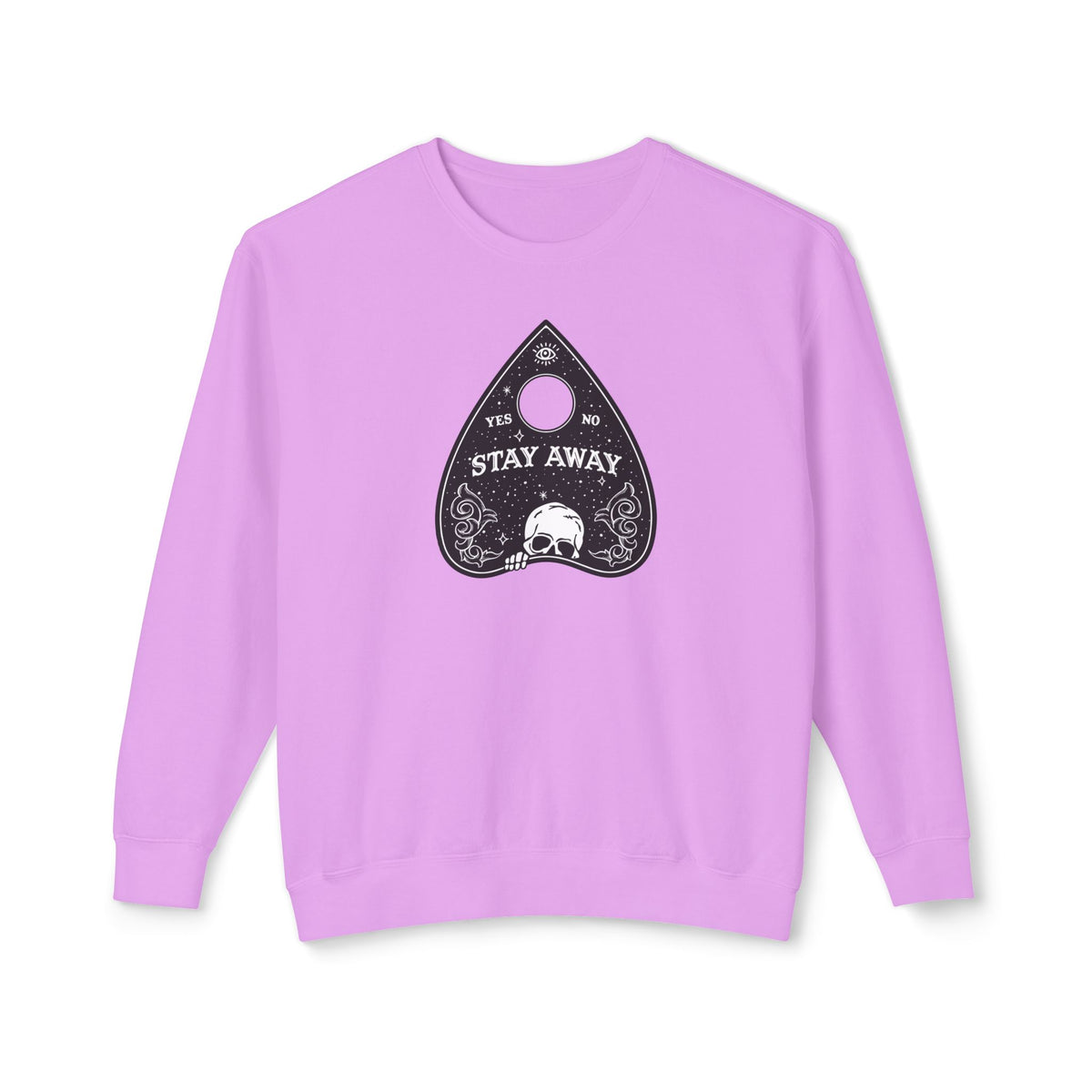 Stay Away Ouija Planchette Comfort Colors Lightweight Unisex Sweatshirt - Perfect for Cool Fall Nights