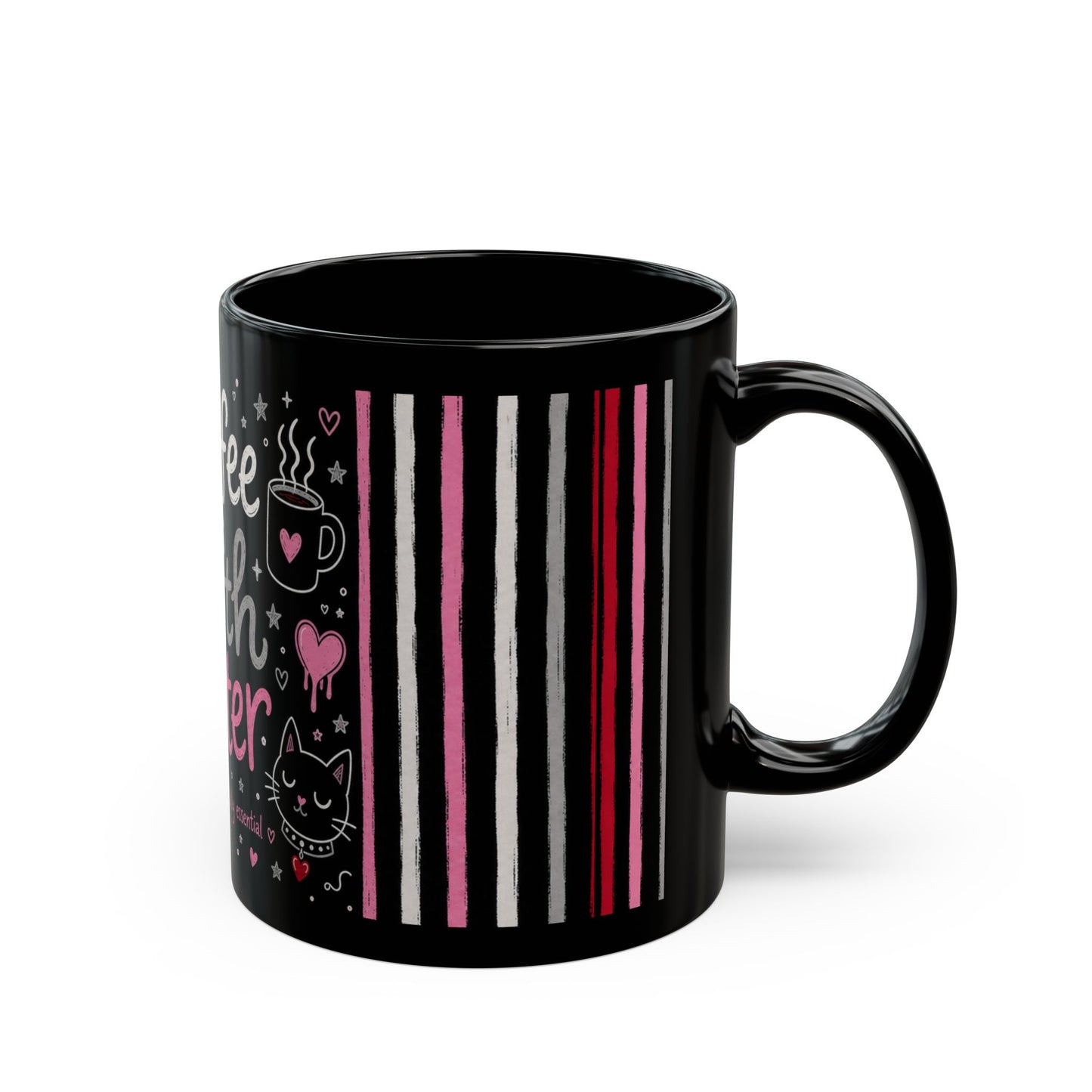 Coffee Is Goth Water Funny Halloween Black Mug 11 oz and 15 oz Black Mug (11oz, 15oz)