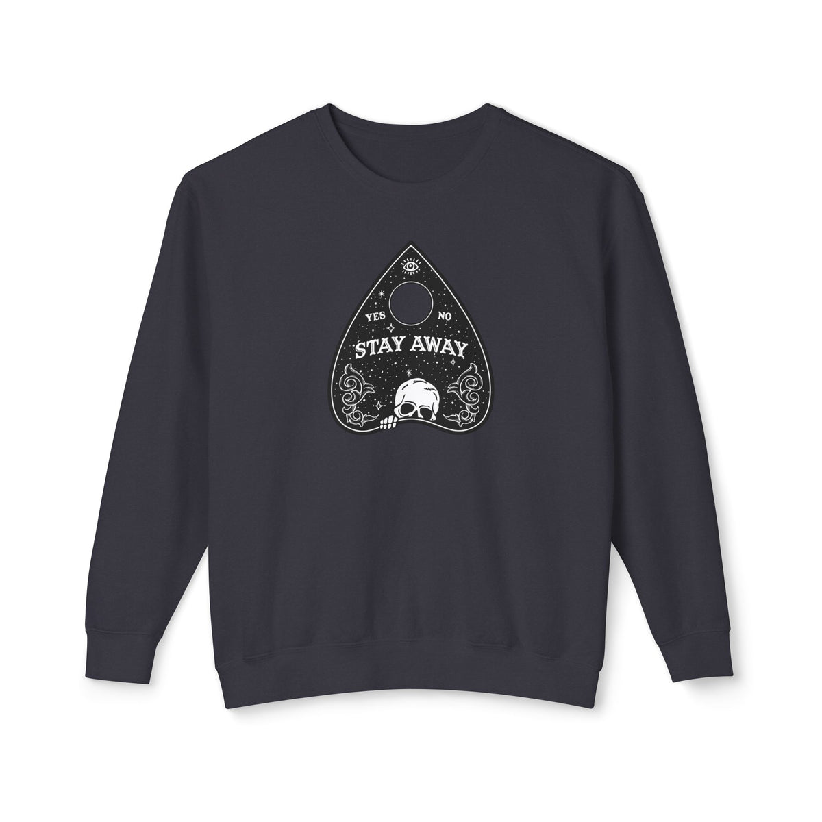 Stay Away Ouija Planchette Comfort Colors Lightweight Unisex Sweatshirt - Perfect for Cool Fall Nights