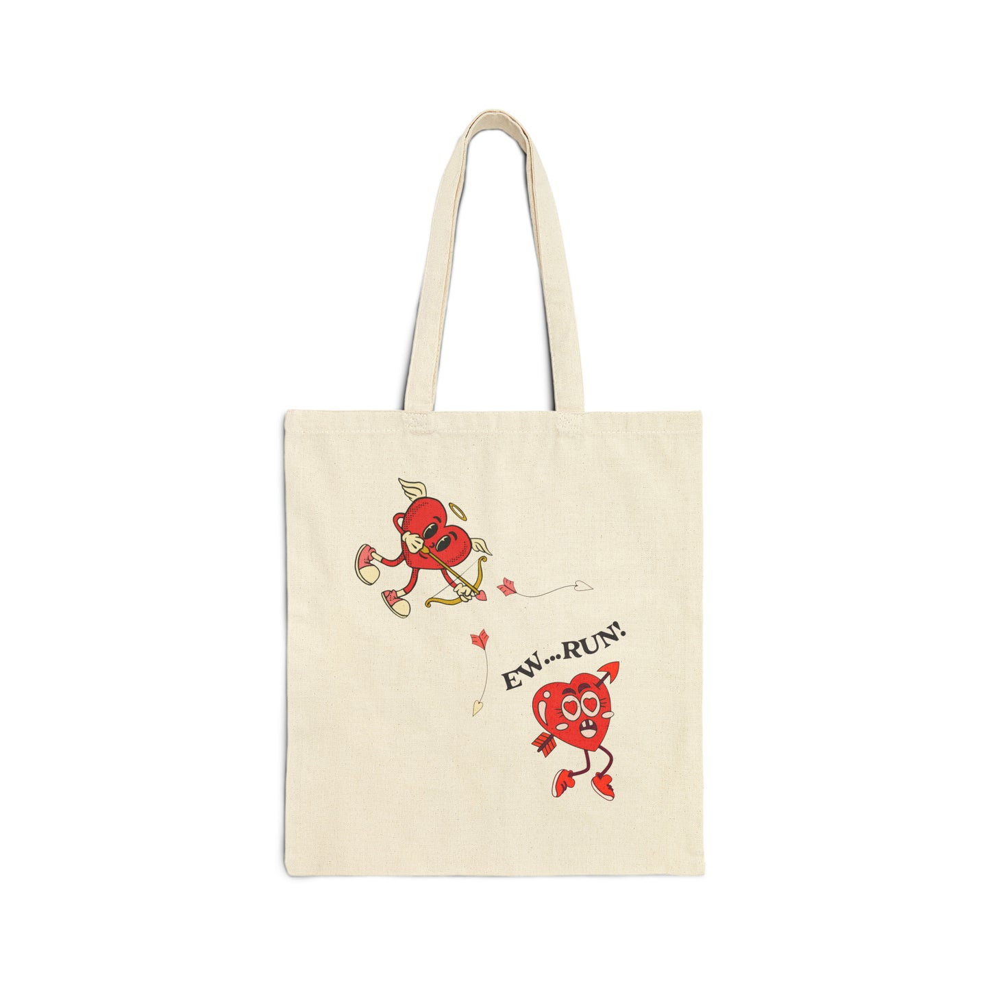 Ew Run Anti-Valentines Cotton Canvas Tote Bag