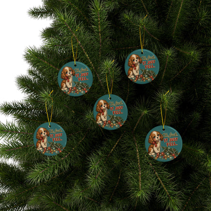 Funny Christmas Puppy Ornament – “Oh, Fuck. It Just Fell.”