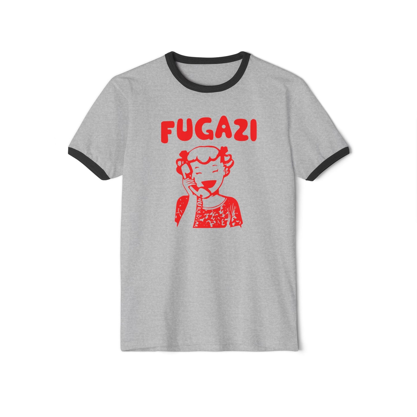 FUGAZI Ringer T-Shirt Iconic Retro Design Unisex in 8 Color Combos