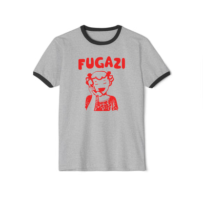 FUGAZI Ringer T-Shirt Iconic Retro Design Unisex in 8 Color Combos