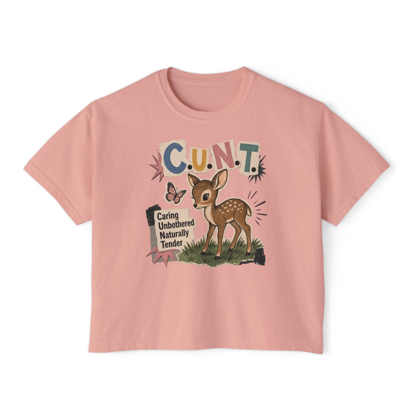 CUNT Deer Shirt Womens Oversized Boxy Comfort Colors 3023CL